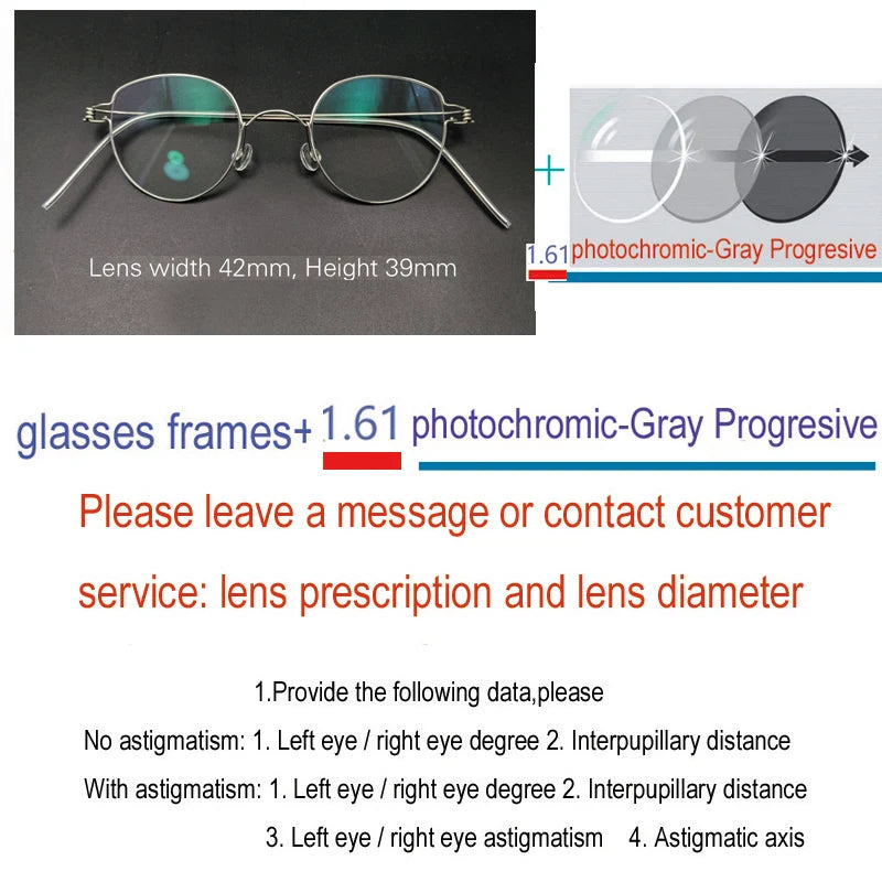 Yujo Unisex Full Rim Oval Round Steel Custom Eyeglasses 61457