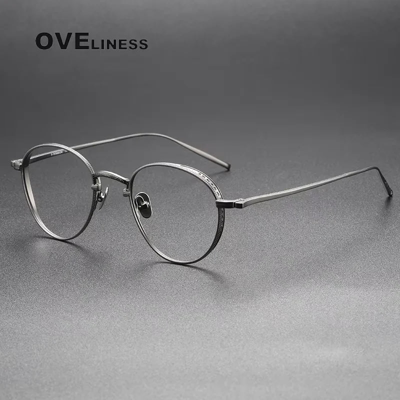 Oveliness Women's Full Rim Round Oval Titanium Eyeglasses 23096