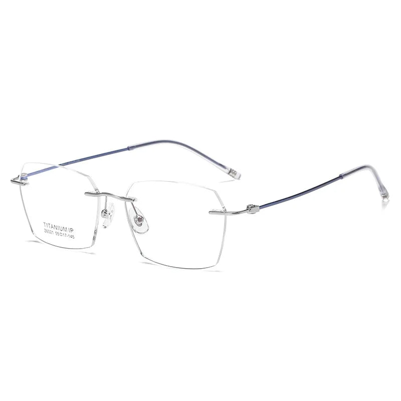 Xbora Unisex Rimlesss Polygon Square Titanium Eyeglasses 16021