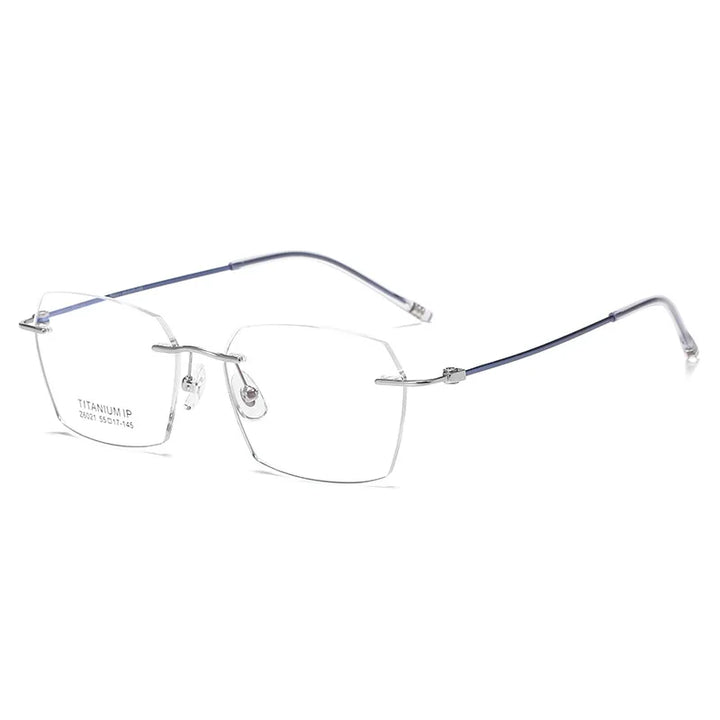 Xbora Unisex Rimlesss Polygon Square Titanium Eyeglasses 16021