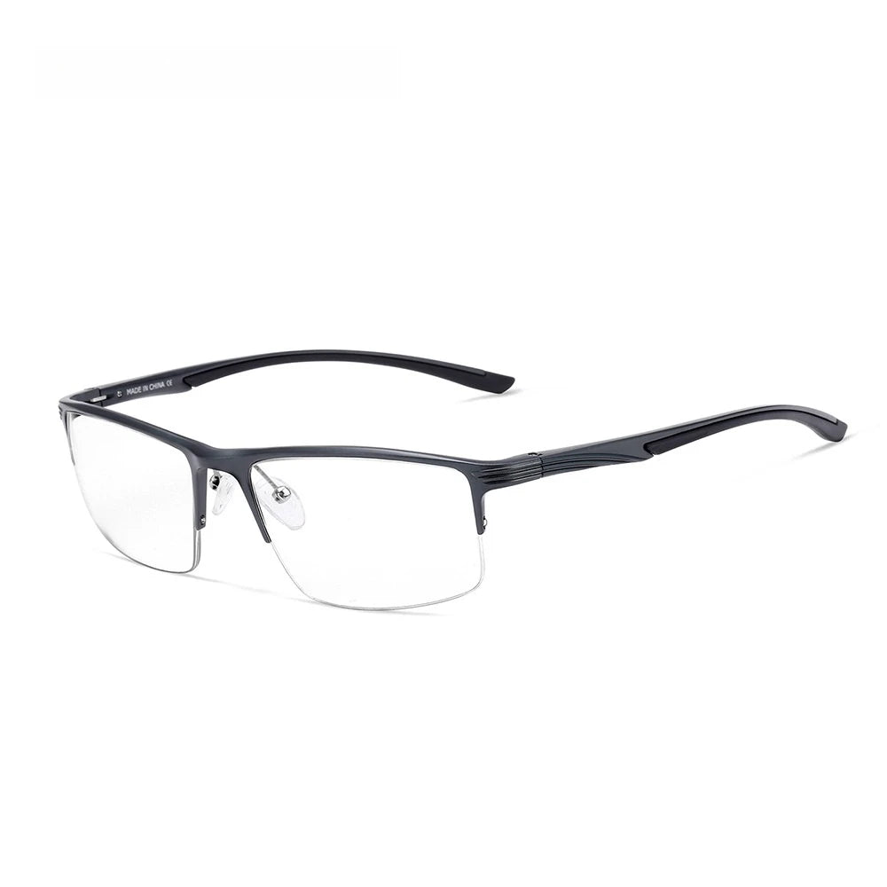 Yimaruili Men's Semi Rim Square Aluminum Eyeglasses 87251
