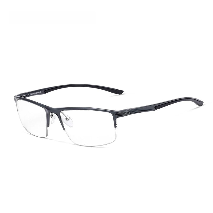 Yimaruili Men's Semi Rim Square Aluminum Eyeglasses 87251