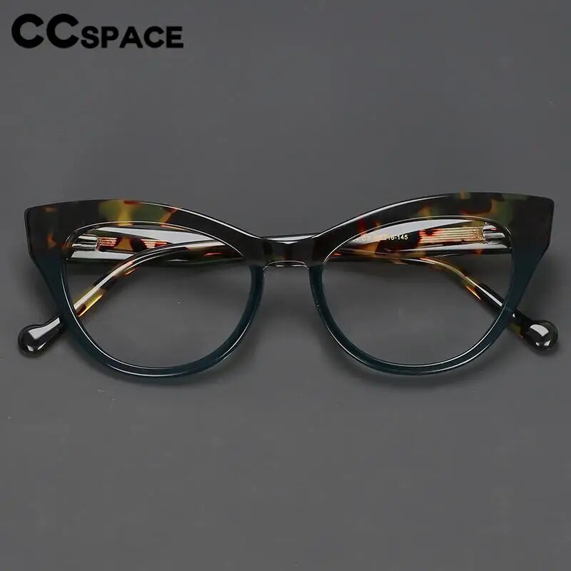 CCspace Unisex Full Rim Cat Eye Acetate Eyeglasses 57008 Full Rim CCspace