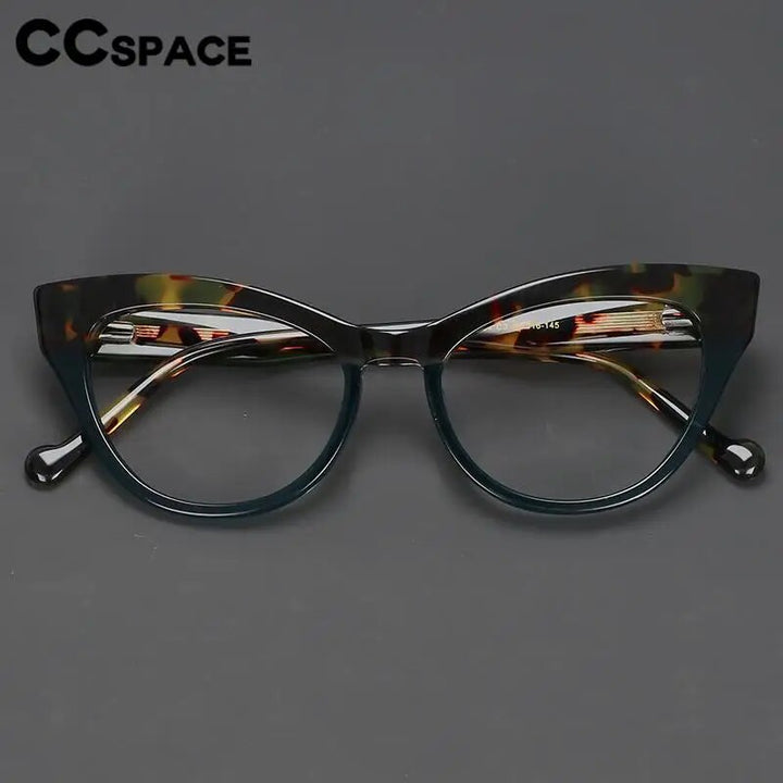 CCspace Unisex Full Rim Cat Eye Acetate Eyeglasses 57008 Full Rim CCspace