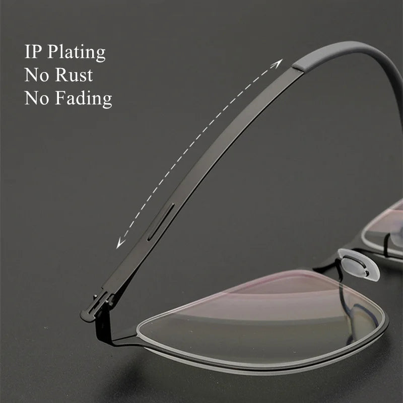 Chashma Ottica Unisex Full Rim Square Titanium Eyeglasses 401 Full Rim Chashma Ottica