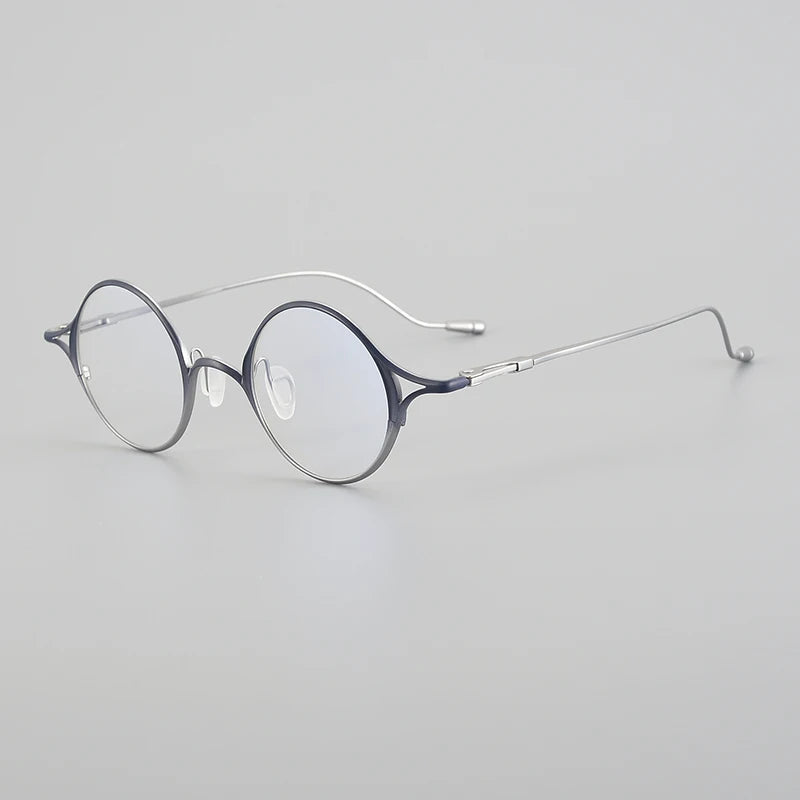 Muzz Unisex Full Rim Small Round Titanium Eyeglasses 5958 Full Rim Muzz C2