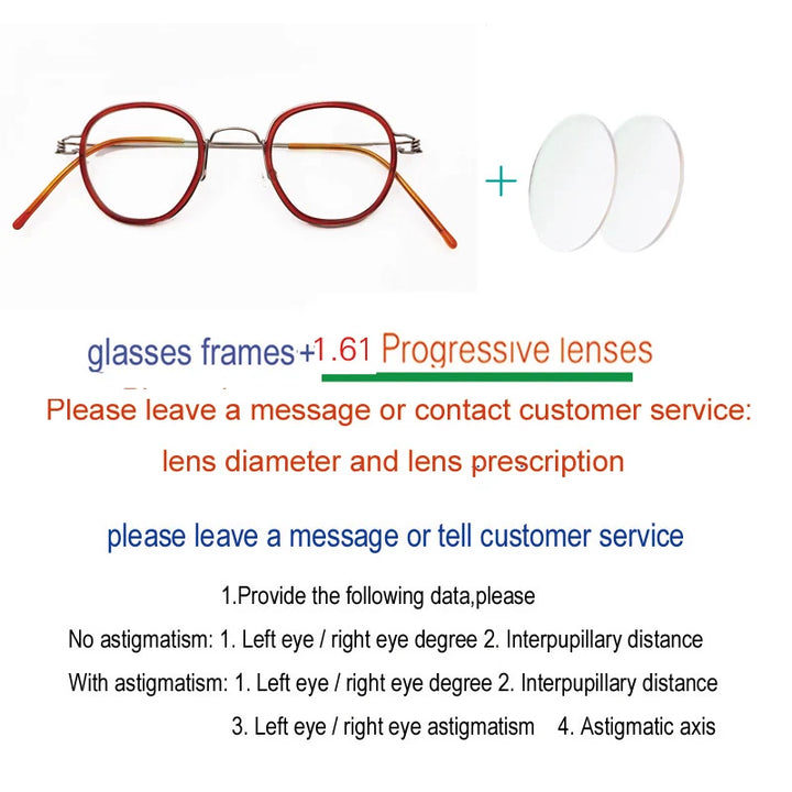 Yujo Unisex Full Rim Polygon Steel Acetate Custom Eyeglasses 614150