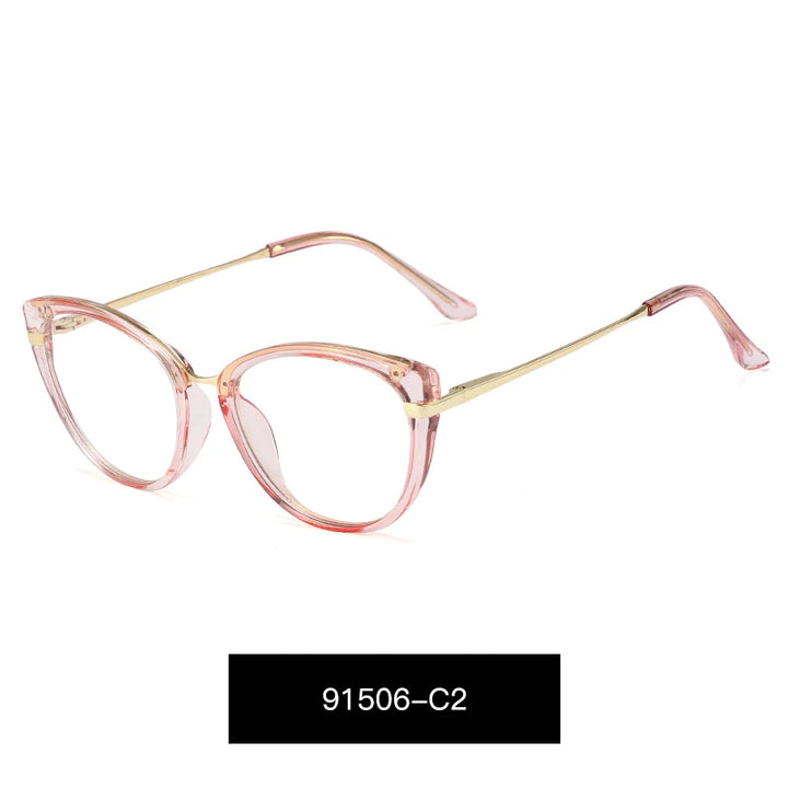 Handoer Women's Full Rim Oval Cat Eye Tr 90 Alloy Eyeglasses 91506