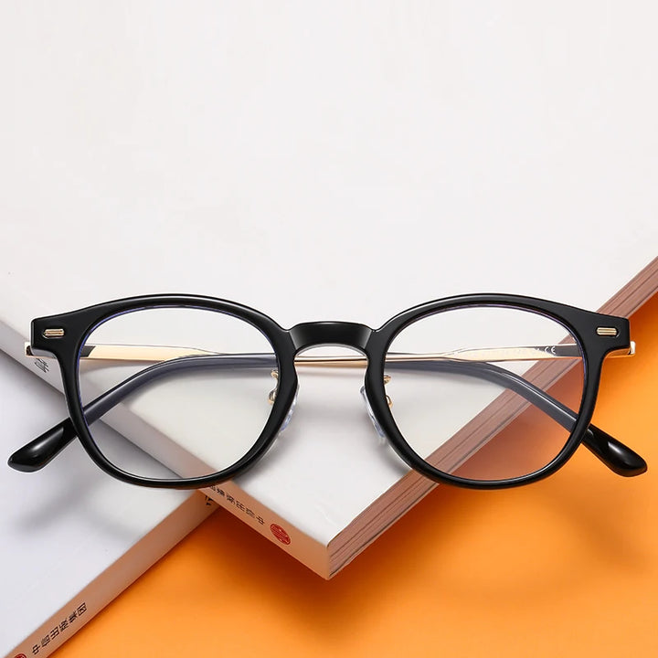 Reven Jate Unisex Full Rim Round Plastic Eyeglasses B1810 Full Rim Reven Jate