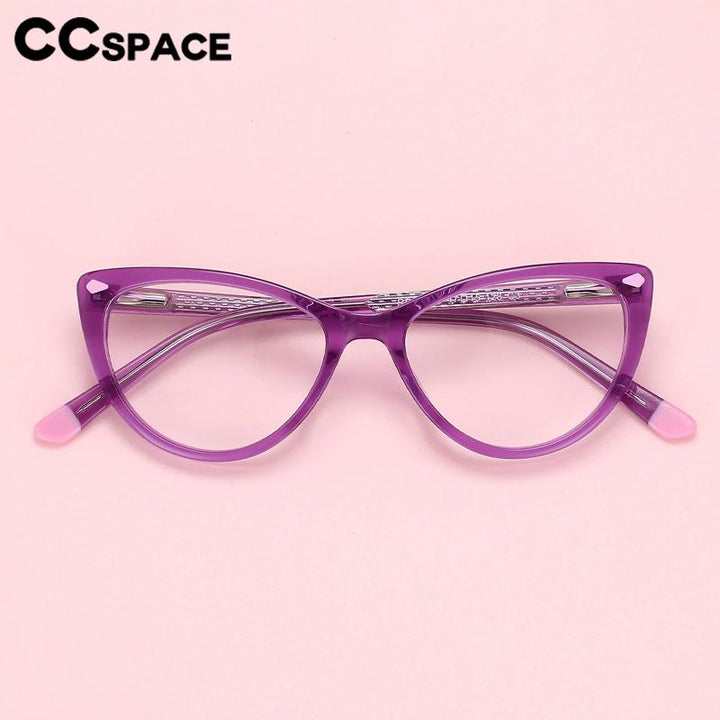 CCspace Children's Unisex Full Rim Cat Eye Acetate Eyeglasses 56600 Full Rim CCspace