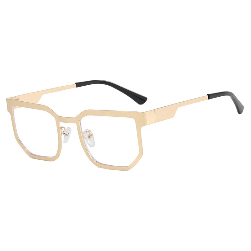 CCspace Women's Full Rim Polygon Alloy Eyeglasses 57428 Full Rim CCspace Gold