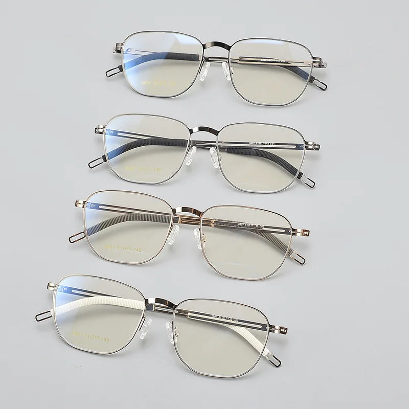 Black Mask Women's Full Rim Square Stainless Steel Eyeglasses Bm6607 Full Rim Black Mask