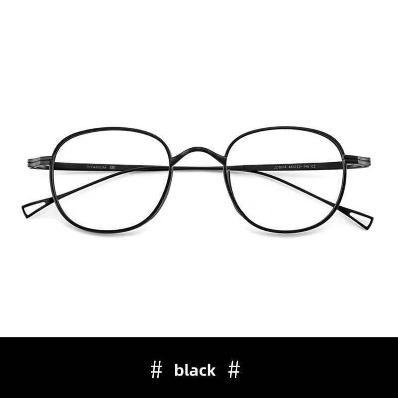 Kocolior Unisex Full Rim Round Titanium Hyperopic Reading Glasses 8016 Reading Glasses Kocolior Black 0