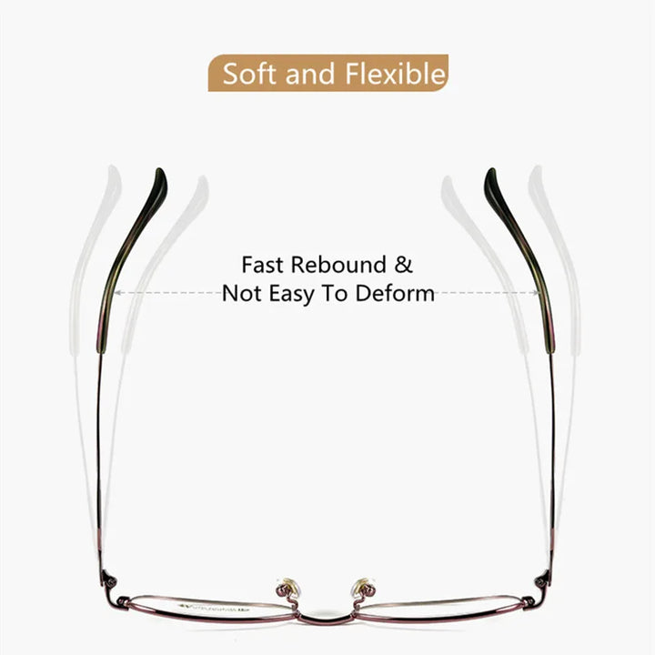 Kocolior Women's Full Rim Rectangle Titanium Hyperopic Reading Glasses 3520x Reading Glasses Kocolior