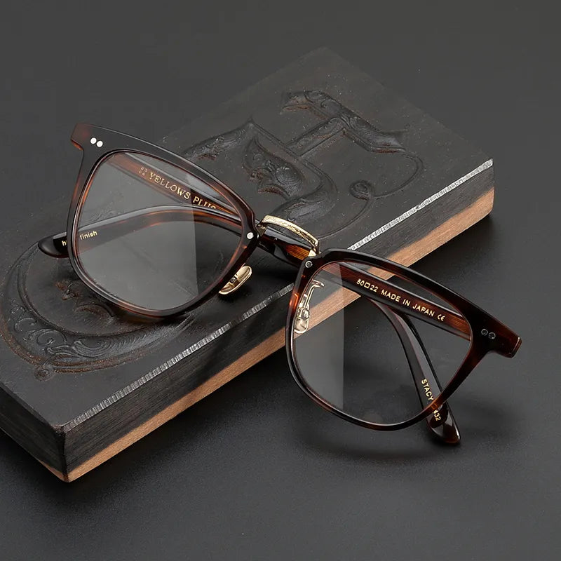 Black Mask Unisex Full Rim Square Acetate Eyeglasses C432 Full Rim Black Mask