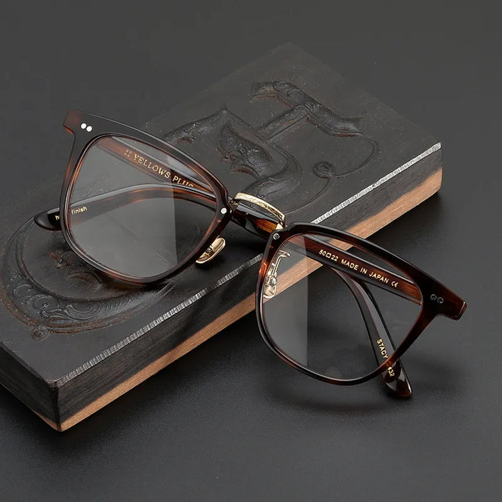 Black Mask Unisex Full Rim Square Acetate Eyeglasses C432 Full Rim Black Mask