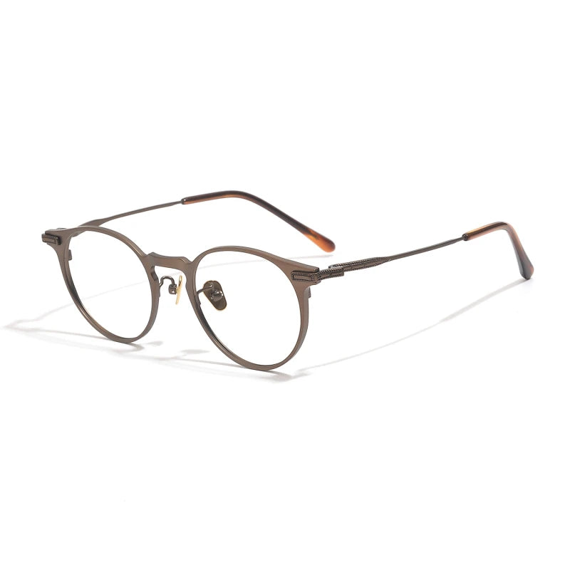 Black Mask Women's Full Rim Oval Round Titanium Eyeglasses 99016 Full Rim Black Mask Bronze