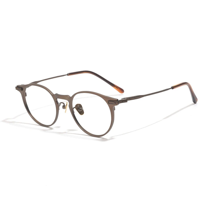 Black Mask Women's Full Rim Oval Round Titanium Eyeglasses 99016 Full Rim Black Mask Bronze