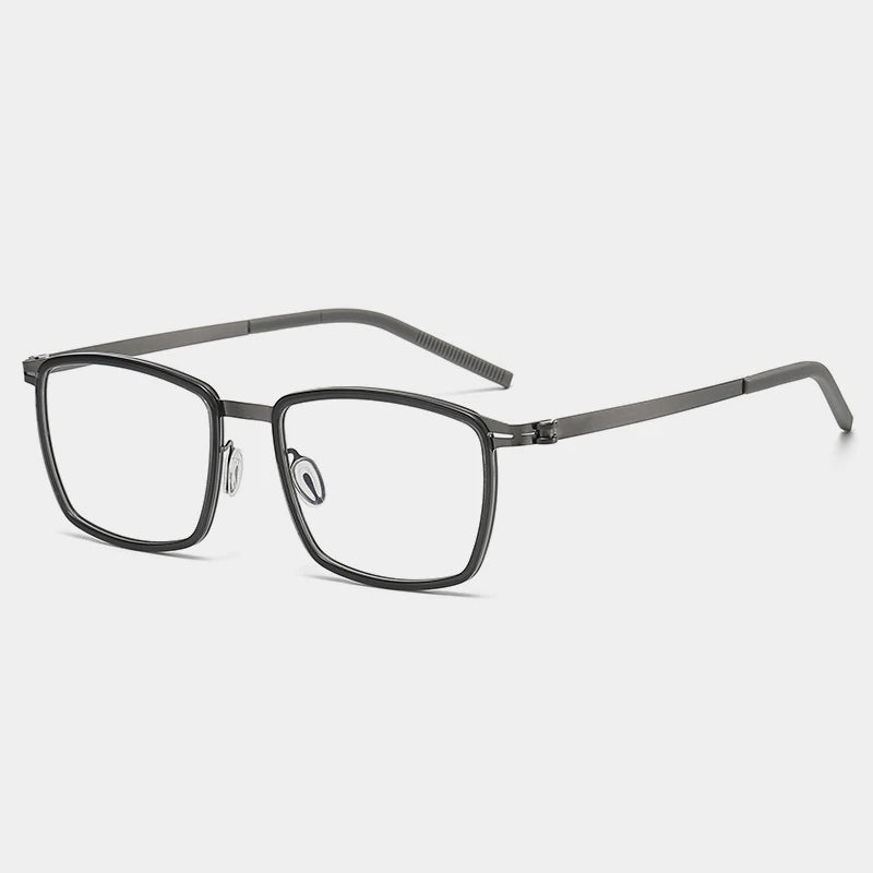 Gatenac Mens Full Rim Square Acetate Eyeglasses Gxyj-1187 Full Rim Gatenac Gray Gun