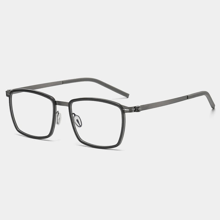 Gatenac Mens Full Rim Square Acetate Eyeglasses Gxyj-1187 Full Rim Gatenac Gray Gun