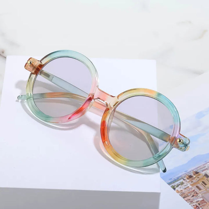 Kocolior Unisex Full Rim Round Acetate Hyperopic Reading Glasses 86602 Reading Glasses Kocolior