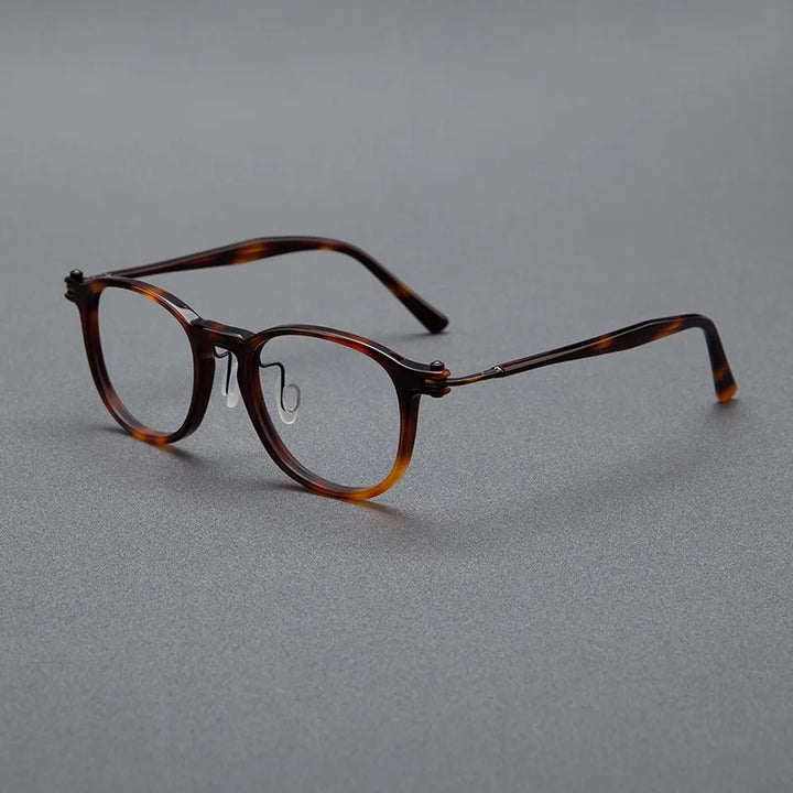 Black Mask Unisex Full Rim Square Acetate Eyeglasses 0265585 Full Rim Black Mask Tortoise-Ruby