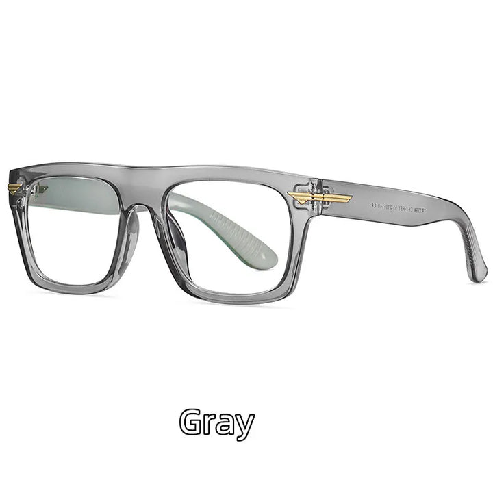 Kocolior Unisex Full Rim Square Acetate Hyperopic Reading Glasses 3394 Reading Glasses Kocolior Gray 0