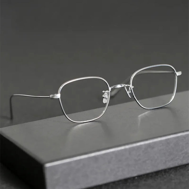 Black Mask Unisex Full Rim Square Titanium Eyeglasses 199gms Full Rim Black Mask