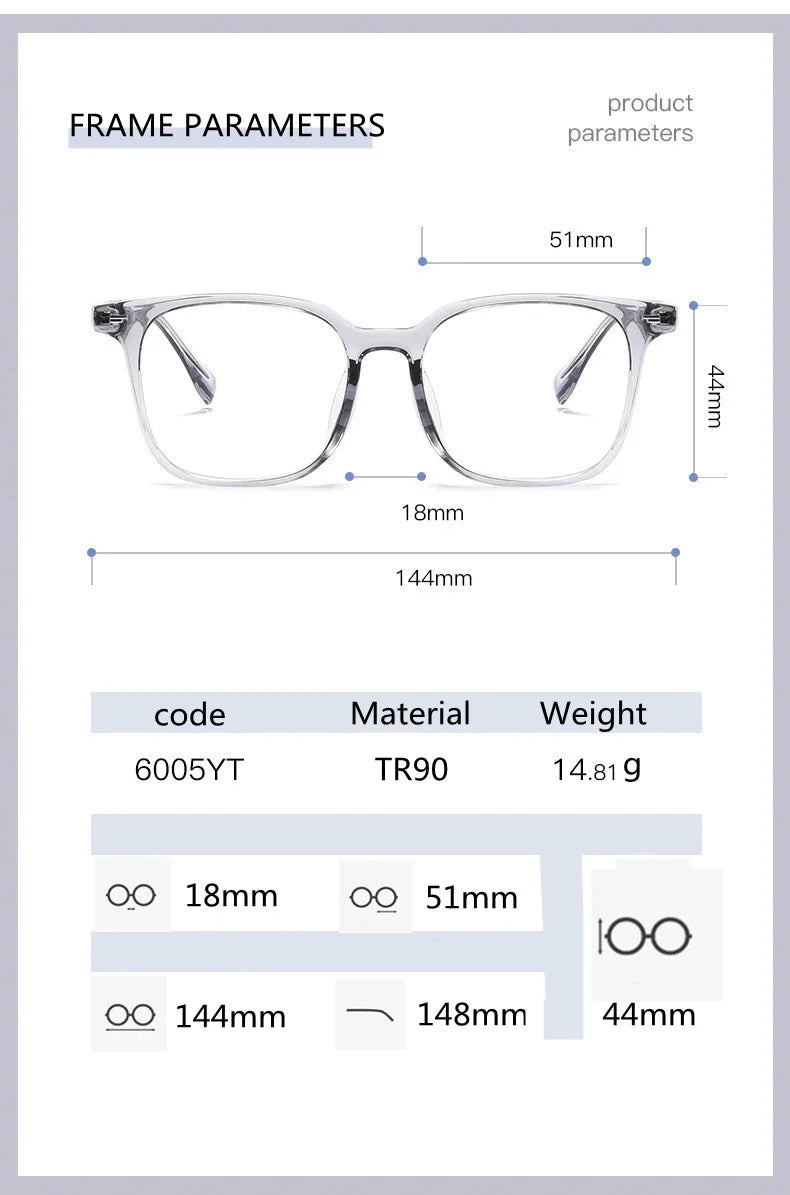 Kocolior Unisex Full Rim Square Acetate Alloy Hyperopic Reading Glasses 6005 Reading Glasses Kocolior