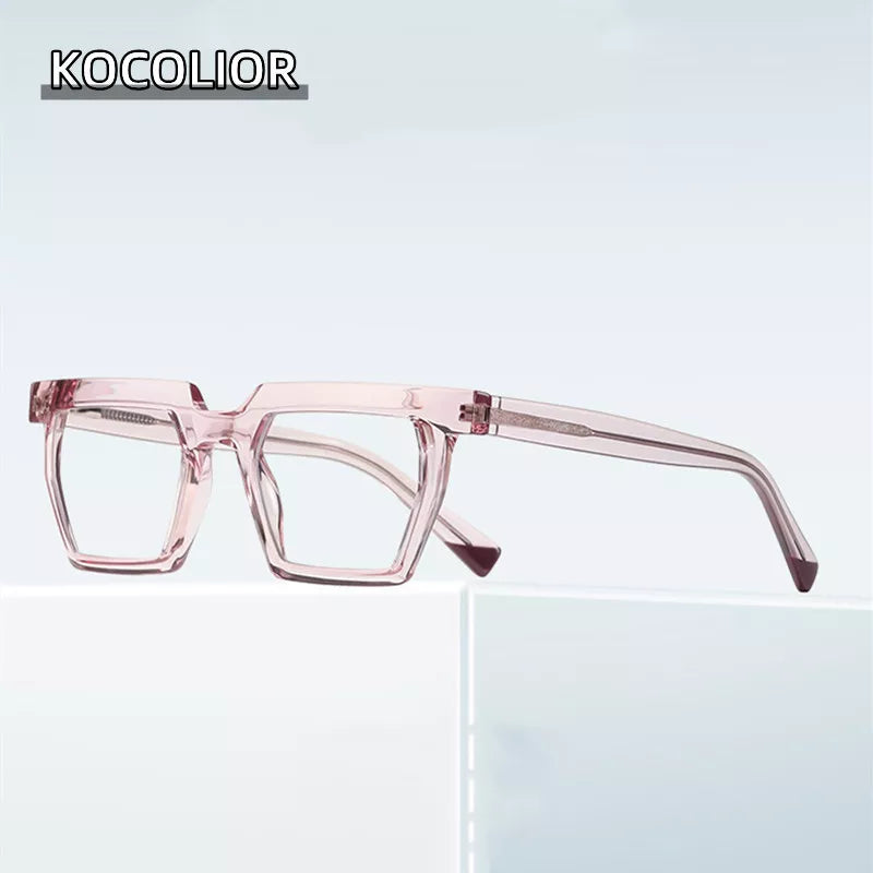 Kocolior Unisex Full Rim Square Large Acetate Hyperopic Reading Glasses 2144 Reading Glasses Kocolior   