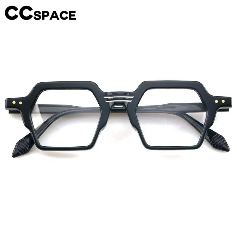 CCspace Unisex Full Rim Polygon Acetate Eyeglasses 56914 Full Rim CCspace