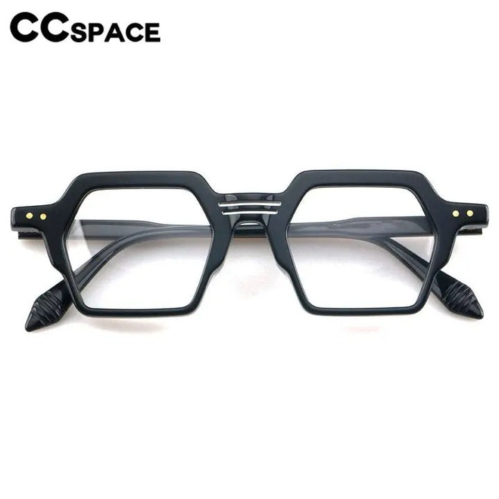CCspace Unisex Full Rim Polygon Acetate Eyeglasses 56914 Full Rim CCspace