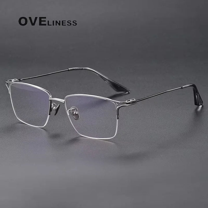 Oveliness Unisex Semi Rim Square Acetate Titanium Eyeglasses 81002