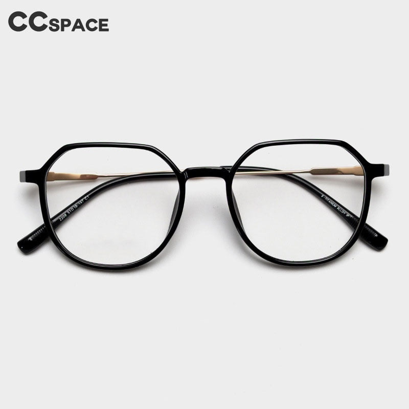 CCspace Unisex Full Rim Square Tr 90 Titanium Eyeglasses 56431 Full Rim CCspace