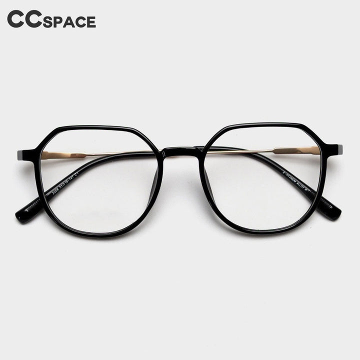 CCspace Unisex Full Rim Square Tr 90 Titanium Eyeglasses 56431 Full Rim CCspace
