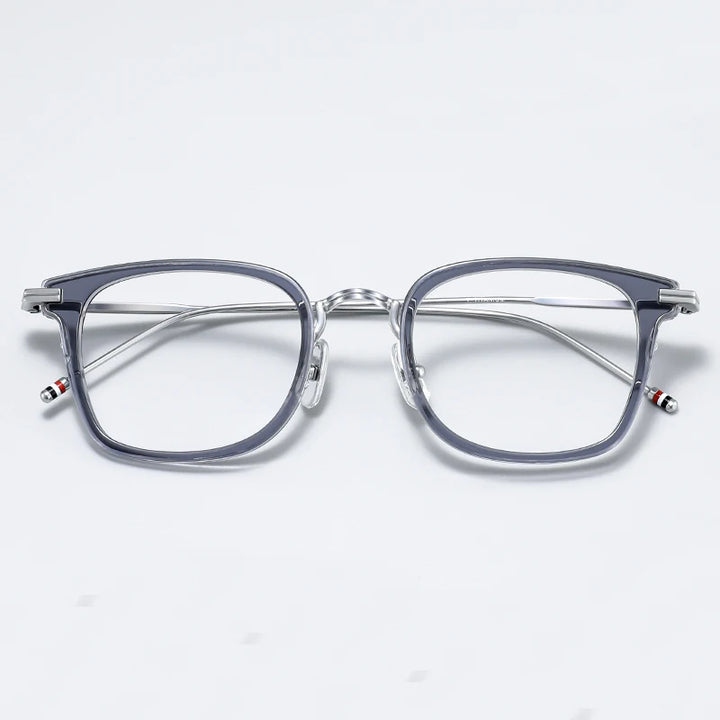 Black Mask Unisex Full Rim Square Alloy Eyeglasses Bmt905 Full Rim Black Mask Gray  