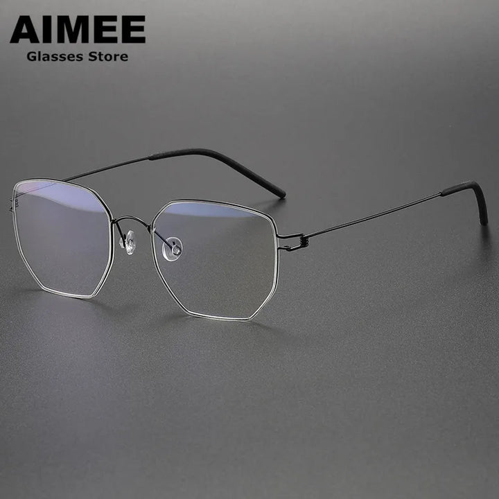 Aimee Unisex Full Rim Polygon Screwless Titanium Eyeglasses 51925 Full Rim Aimee