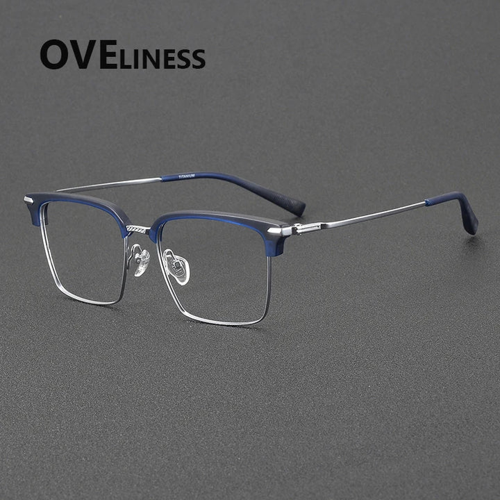 Oveliness Unisex Full RIm Square Acetate Titanium Eyeglasses 82004