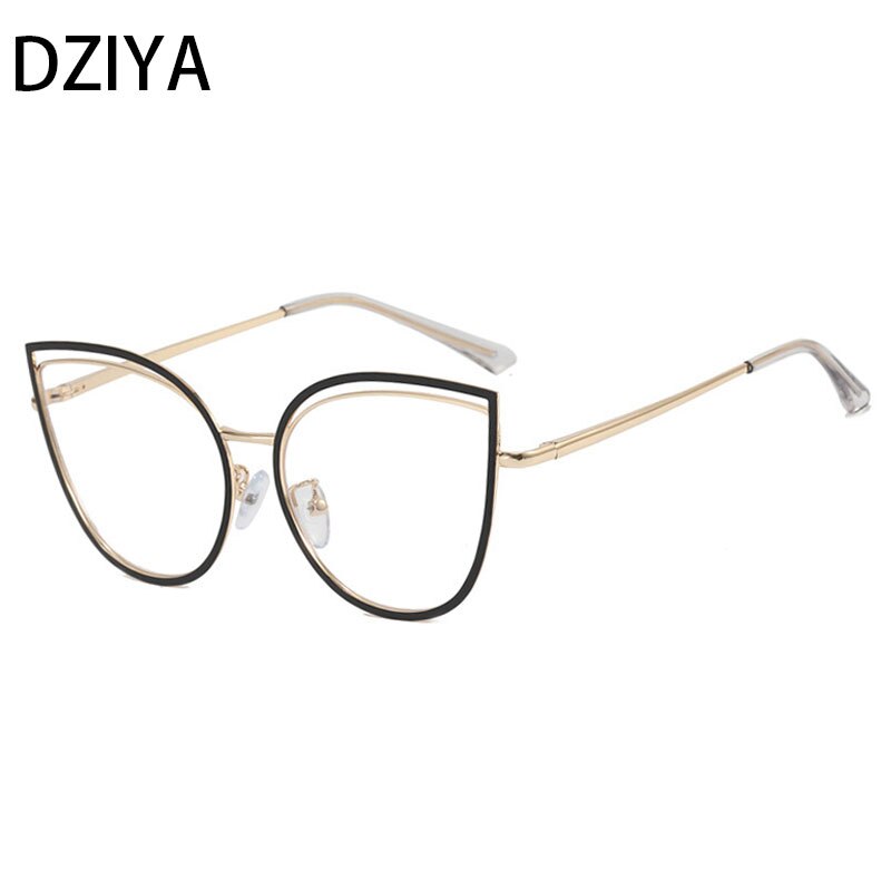 Dziya Women's Full Rim Square Cat Eye Alloy Presbyopic Reading Glasses 60859 Reading Glasses Dziya +25 Black 