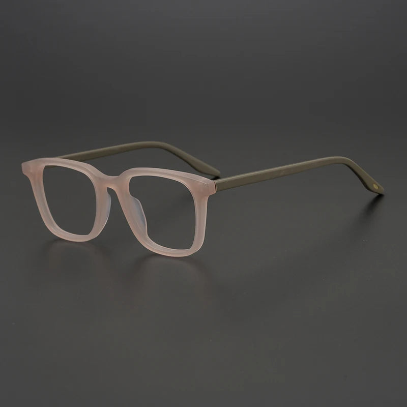 Black Mask Men's Full Rim Square Acetate Eyeglasses 9020 Full Rim Black Mask Pink