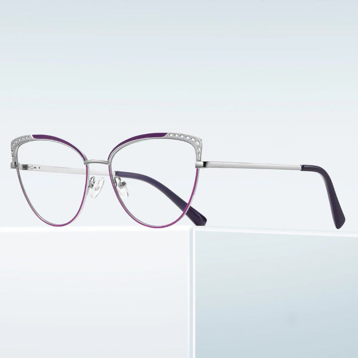 Gmei Women's Full Rim Oval Cat Eye Alloy Eyeglasses 843107 Full Rim Gmei Optical