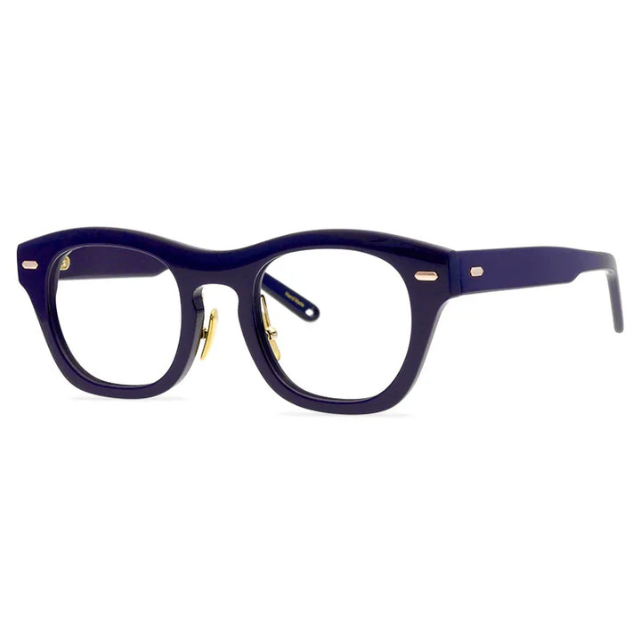 Black Mask Unisex Full Rim Acetate Square Eyeglasses 9558 Full Rim Black Mask Dark Blue