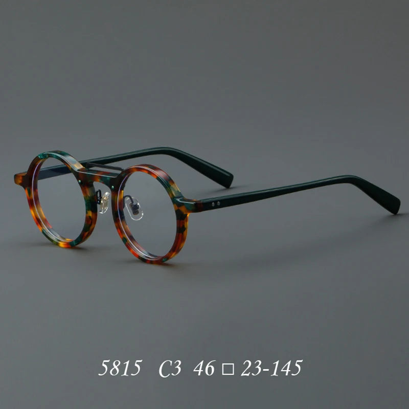 Nobler Unisex Full Rim Small Round Acetate Eyeglasses 5815 Full Rim Nobler C3