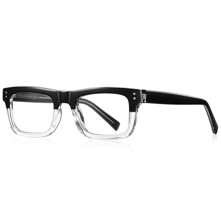 Reven Jate Unisex Full Rim Square Thick Tr 90 Alloy Eyeglasses 42193