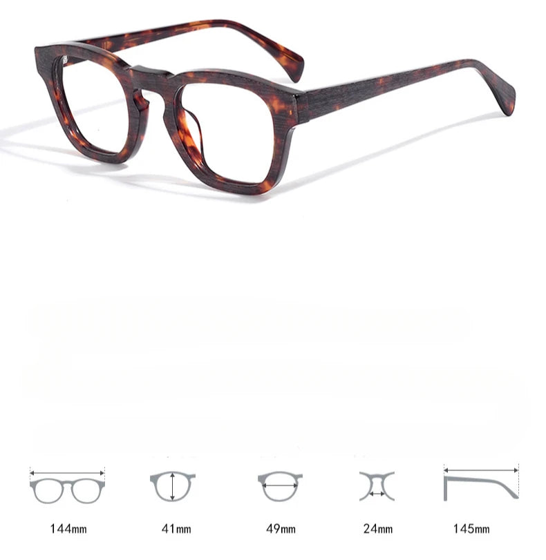 Hewei Unisex Full Rim Square Acetate Eyeglasses 81111 Full Rim Hewei