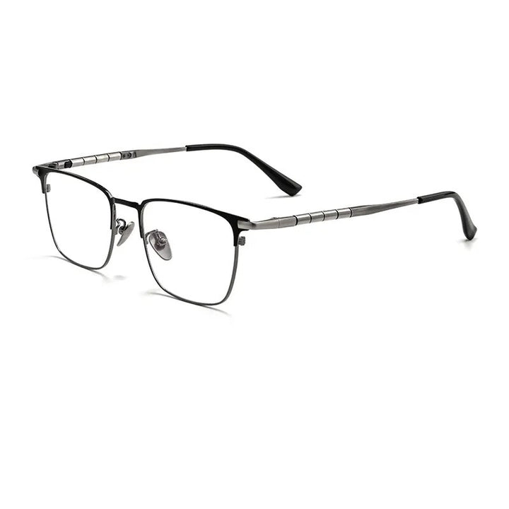 Hdcrafter Unisex Full Rim Square Titanium Eyeglasses 9009t Full Rim Hdcrafter Eyeglasses Gray