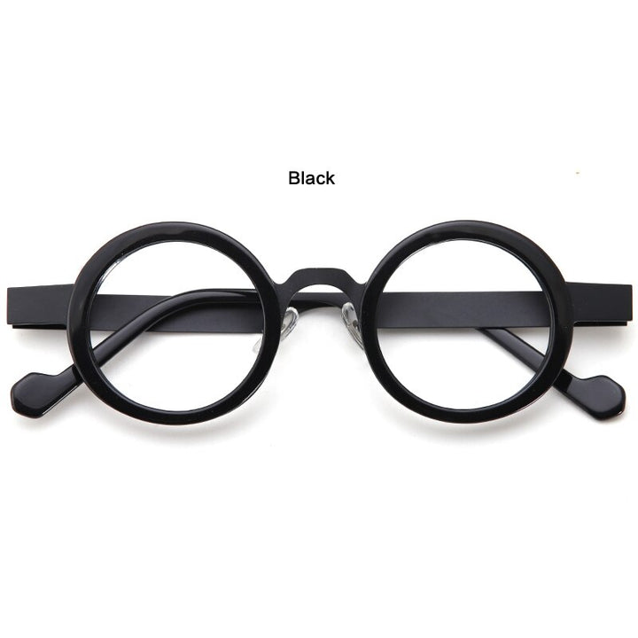Muzz Men's Full Rim Round Acetate Alloy Eyeglasses Model Y Full Rim Muzz C1