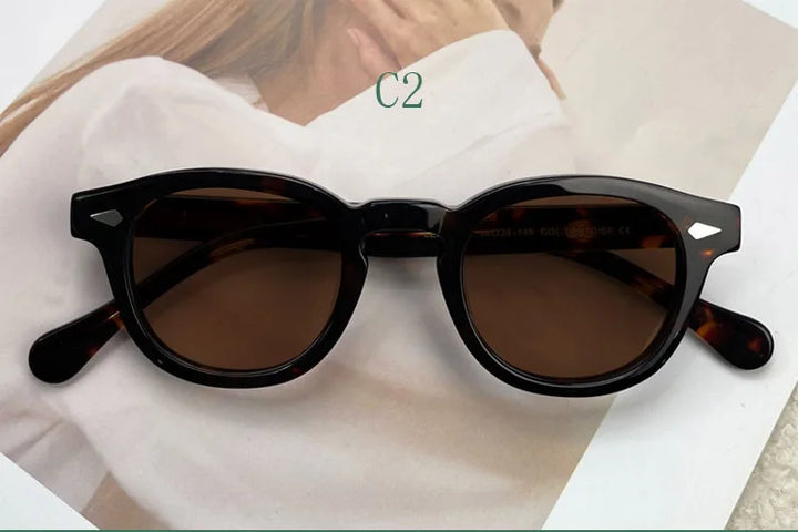 Yujo Women's Full Rim Oval Square Acetate Polarized Sunglasses Y4638 Sunglasses Yujo C2 CHINA