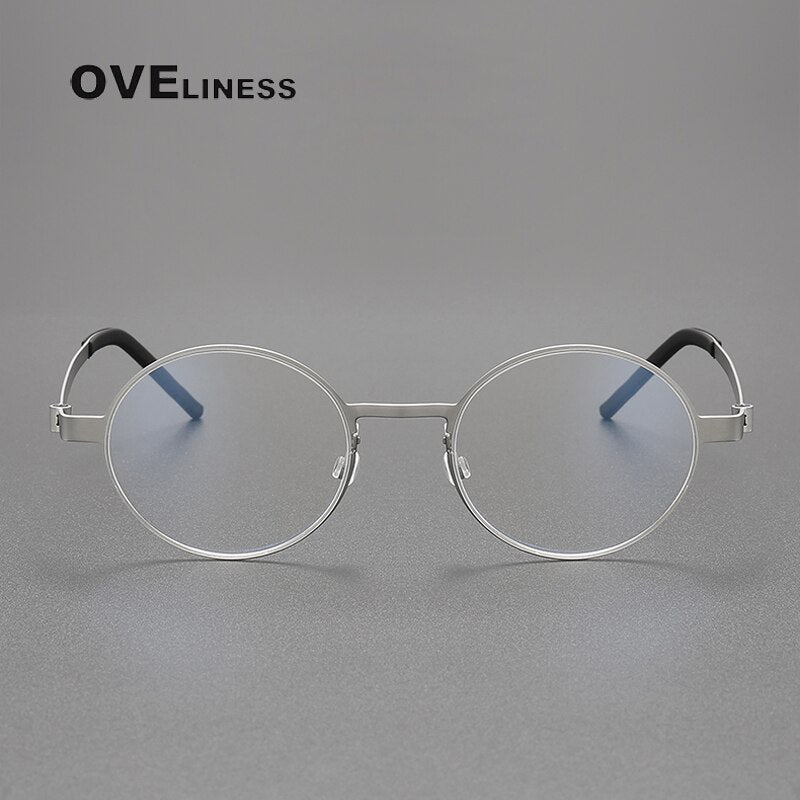 Oveliness Unisex Full Rim Round Titanium Eyeglasses 9610 Full Rim Oveliness   