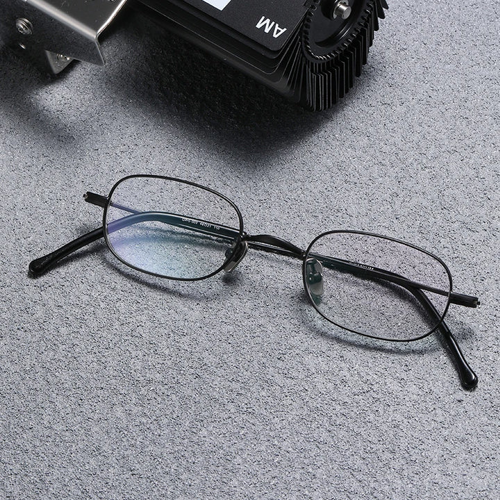 Black Mask Women's Full Rim Oval Titanium Eyeglasses Gs503 Full Rim Black Mask Black